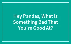 Hey Pandas, What Is Something Bad That You're Good At?