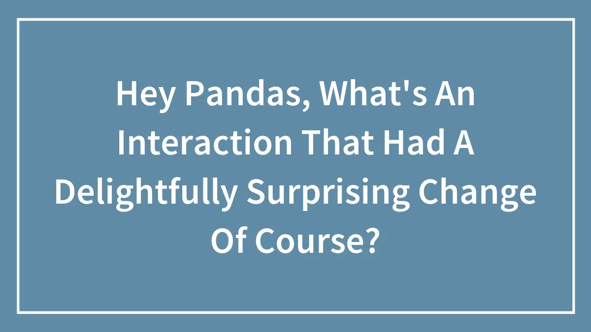 Hey Pandas, What's An Interaction That Had A Delightfully Surprising Change Of Course?