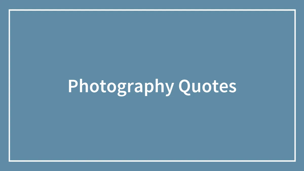 144 Inspiring Photography Quotes To Pause And Take A Photo