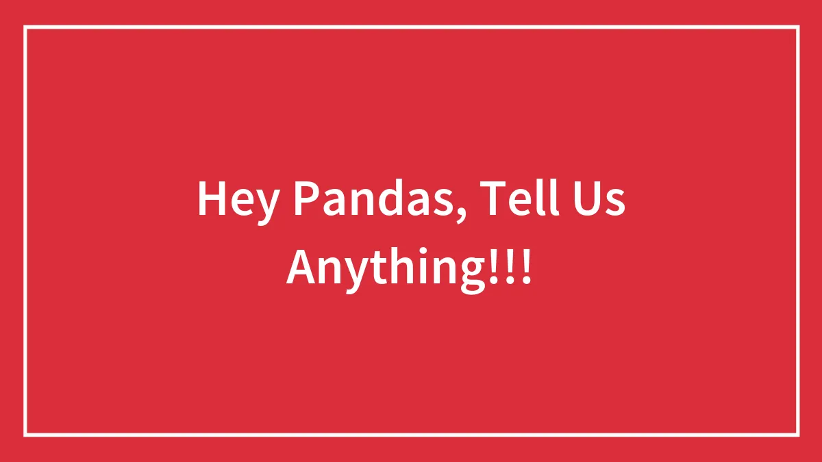 Hey Pandas, Tell Us Anything!!!