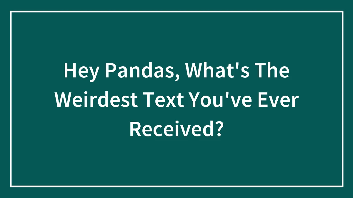 Hey Pandas, What's The Weirdest Text You've Ever Received? (Closed)
