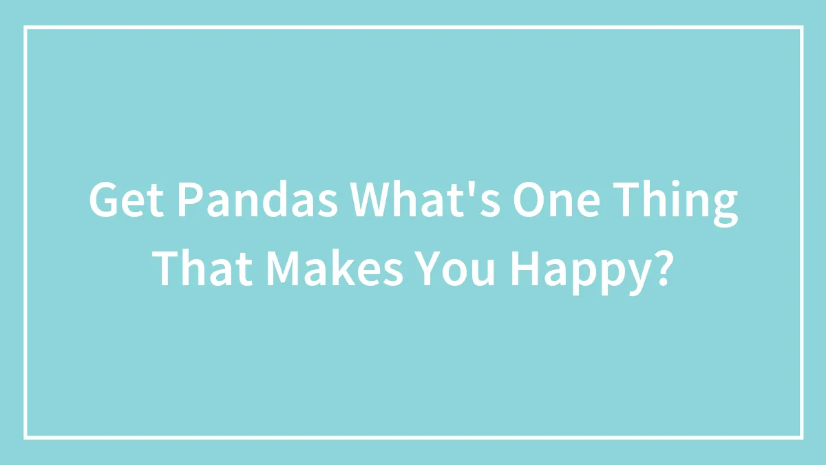 Get Pandas What's One Thing That Makes You Happy?