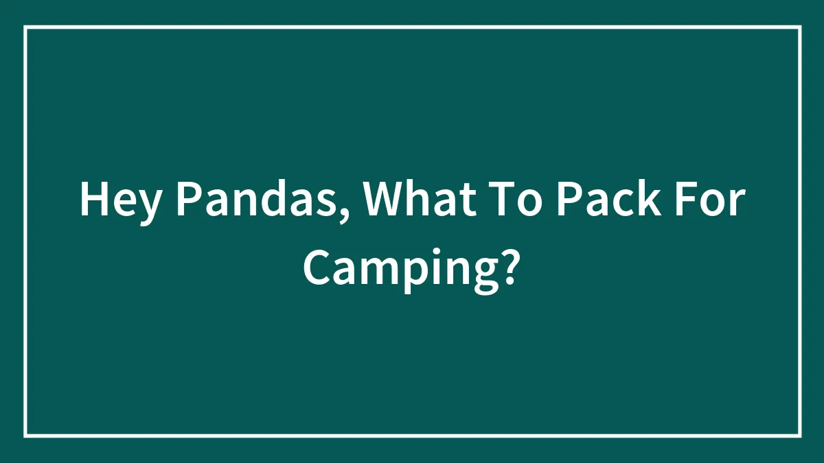 Hey Pandas, What To Pack For Camping?
