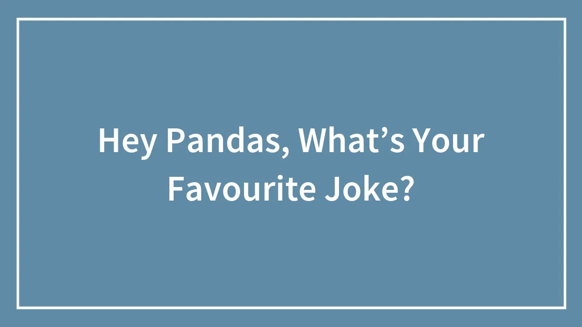 Hey Pandas, What’s Your Favourite Joke?