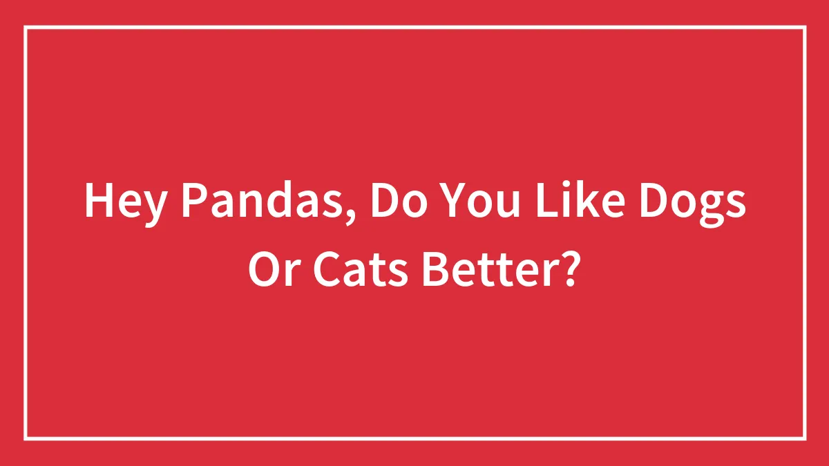 Hey Pandas, Do You Like Dogs Or Cats Better?