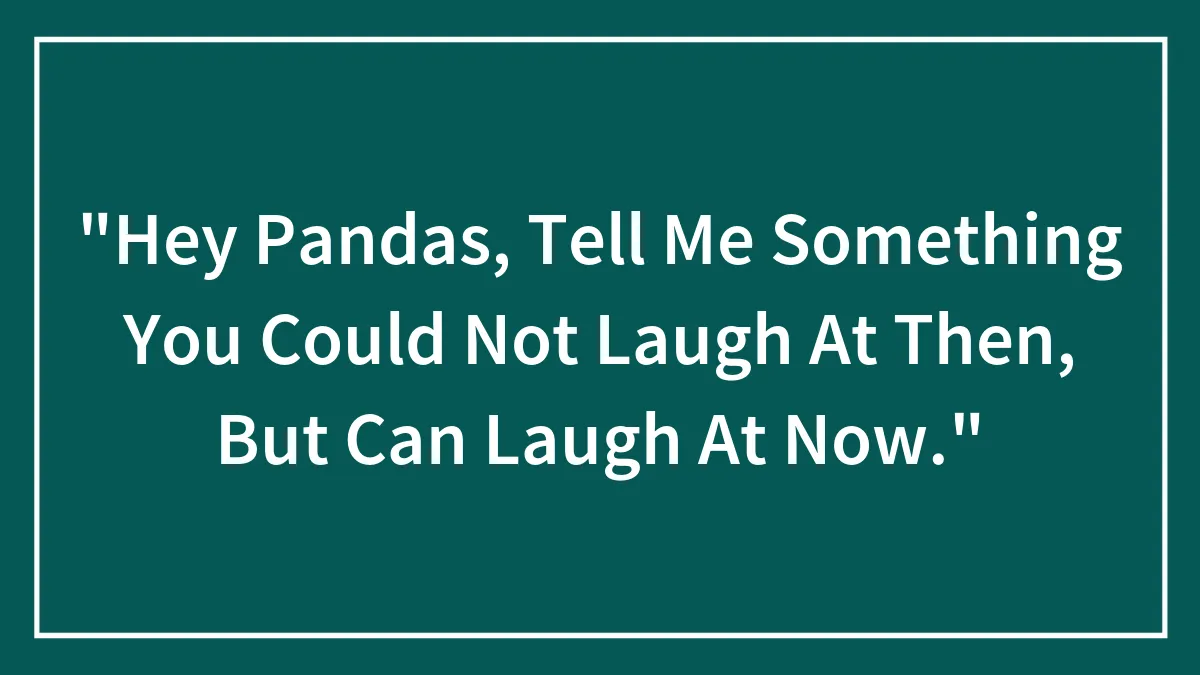 "Hey Pandas, Tell Me Something You Could Not Laugh At Then, But Can Laugh At Now."