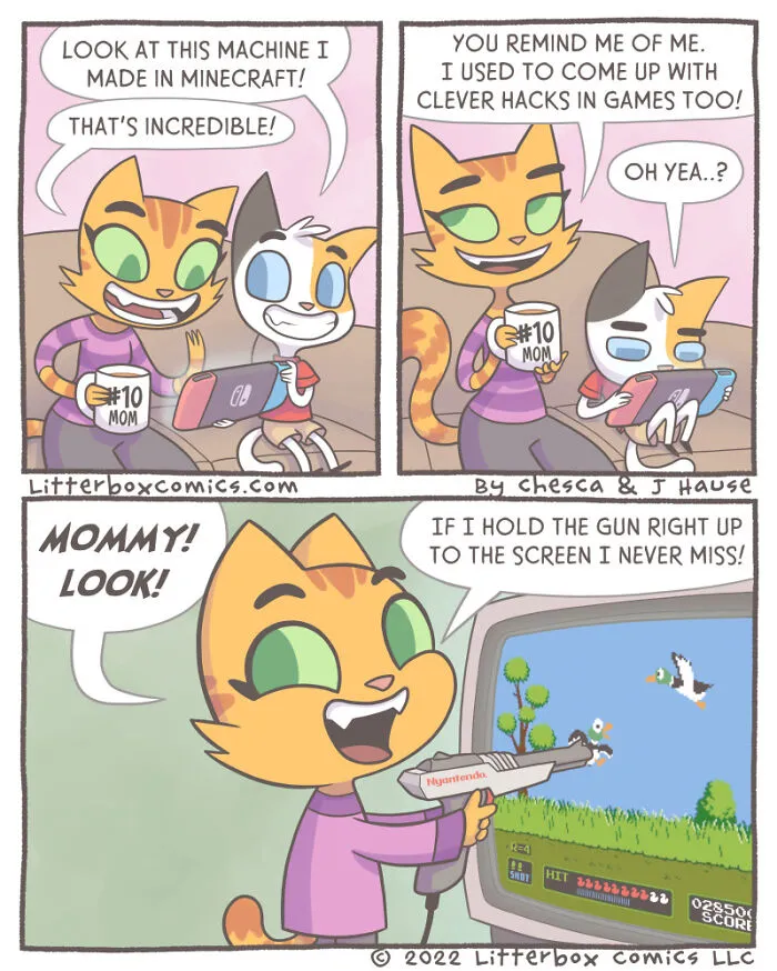 I Illustrate My Experience As A Modern-Day Parent In 30 Comics With A Feline Twist (New Pics)