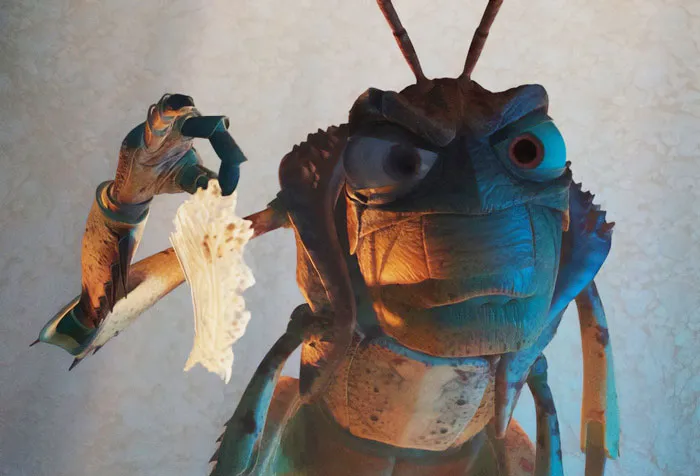 Hopper holding a piece of lettuce 