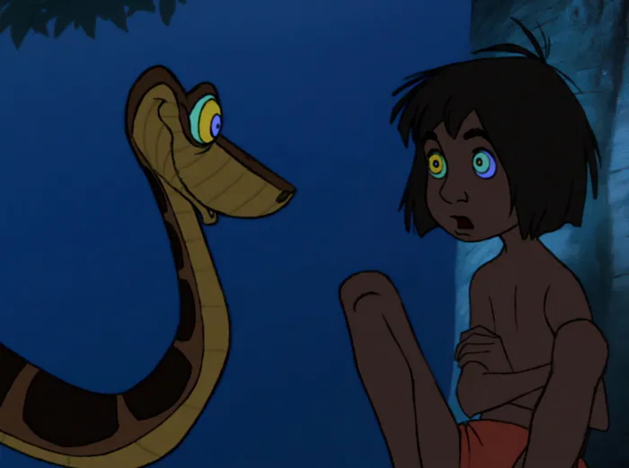 Kaa  hypnotising Mowgli 