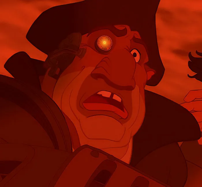 Long John Silver without one eye 
