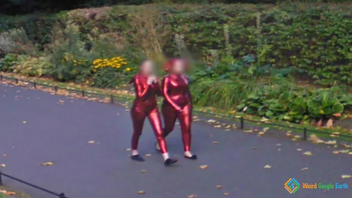 "Two Red Ladies". Location: Dublin, Ireland