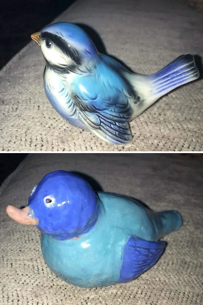 The Top Is Pottery That My Mom Got In Germany, The Bottom Is My Attempt To Make It In My Ceramics Class 
