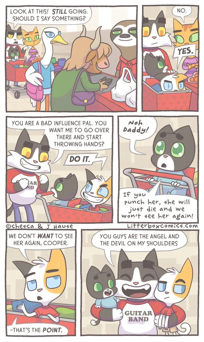 I Illustrate My Experience As A Modern-Day Parent In 30 Comics With A Feline Twist (New Pics)