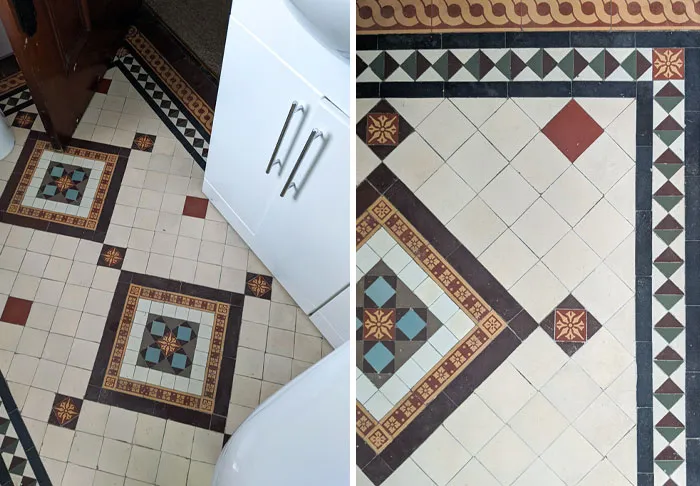 I Took A Knife To The Lino In The Bathroom And Found The Original Edwardian Tiles. My Great Great Grandmother Was A Housemaid Here In Cupar In The 1880s