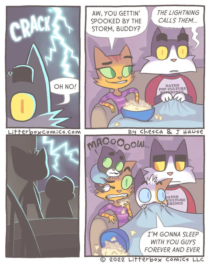 I Illustrate My Experience As A Modern-Day Parent In 30 Comics With A Feline Twist (New Pics)