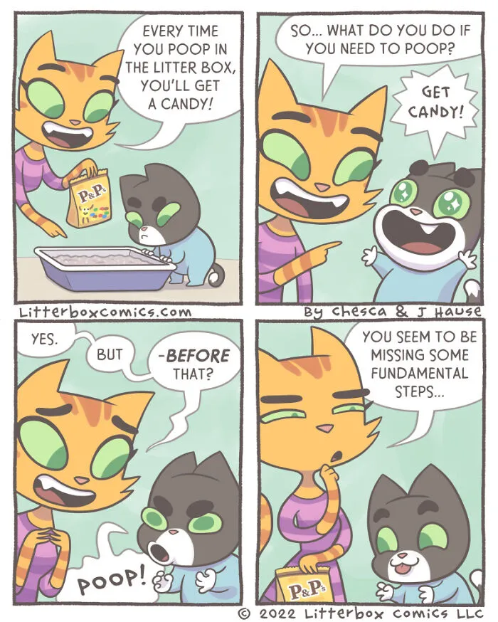I Illustrate My Experience As A Modern-Day Parent In 30 Comics With A Feline Twist (New Pics)