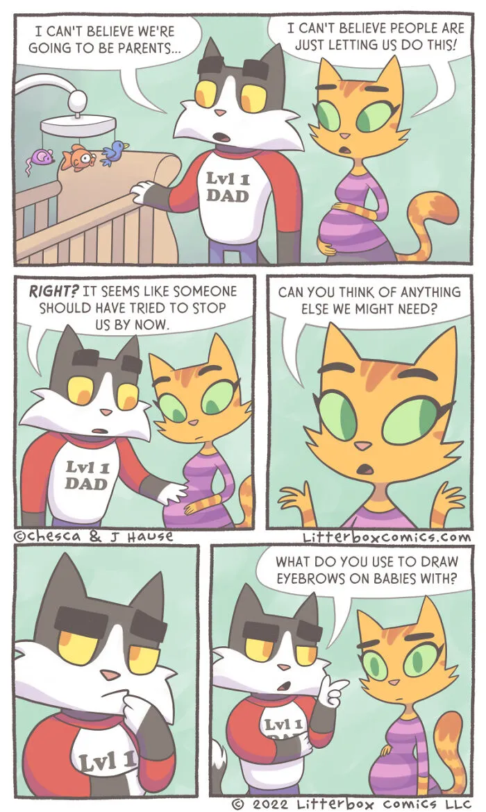 I Draw My Family As Cats In These 30+ Mom Comics