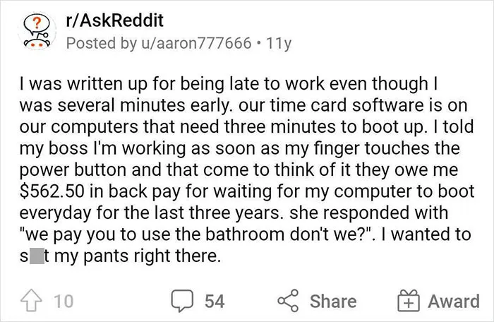I Was Written Up For Being Late To Work