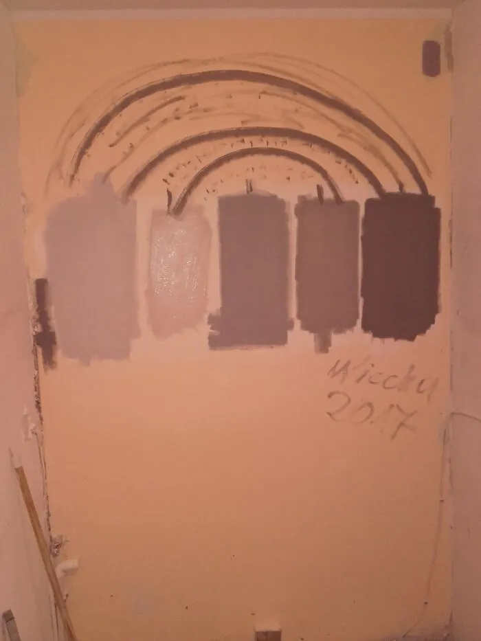 Not Found But Left This Piece Of Art Behind A Cupboard Art As A Result Of Testing Out Paint In My Apartment. A Person Who Will Once Dismantle The Cupboard Is In For A Surprise