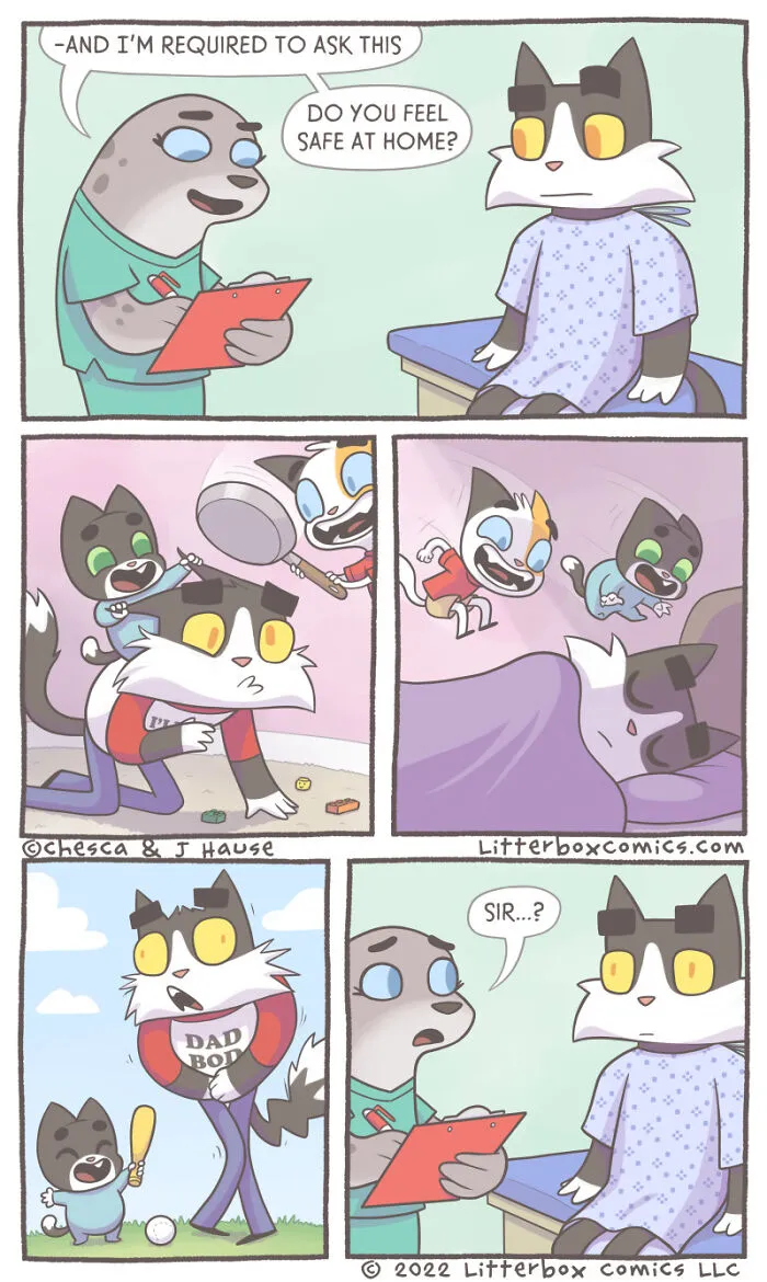I Illustrate My Experience As A Modern-Day Parent In 30 Comics With A Feline Twist (New Pics)