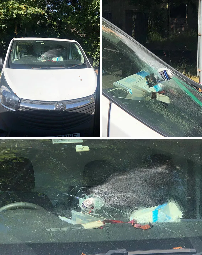 Apparently, It’s A Bad Idea To Leave Aerosols In Hot Vans. I Don’t Think They Will Be Happy When They Get Back