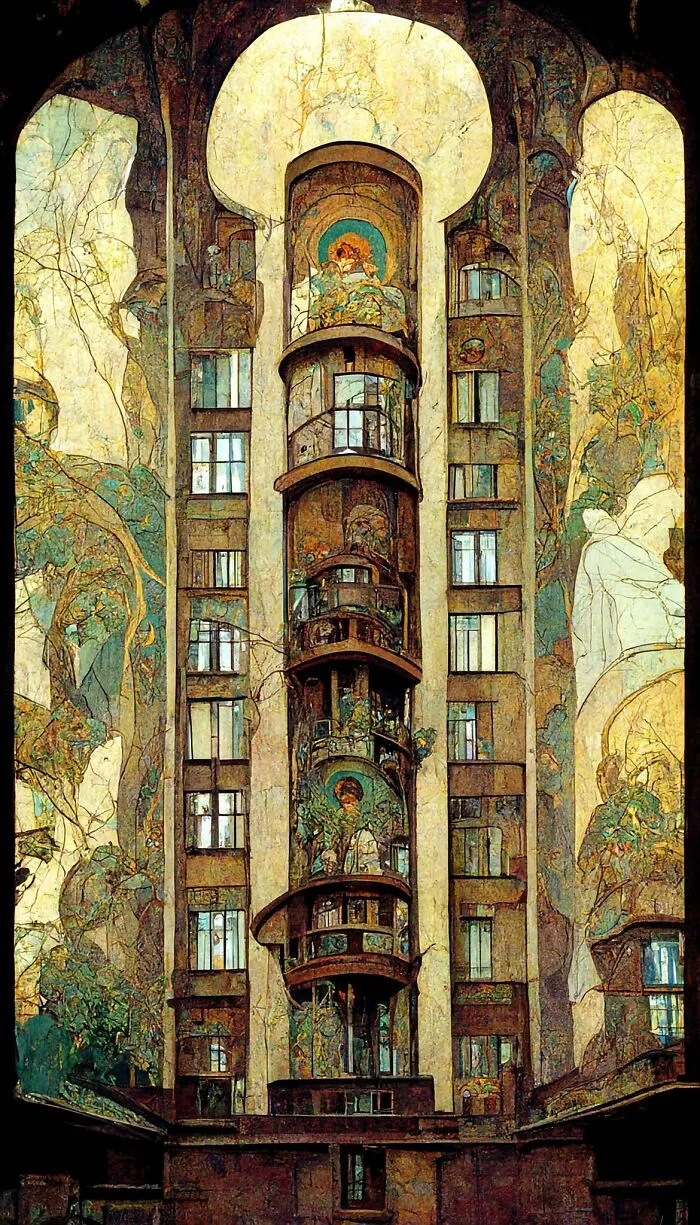 This Artist Tested The Abilities Of A.I. To Create Architectural Paintings In Different Styles (27 Pics)
