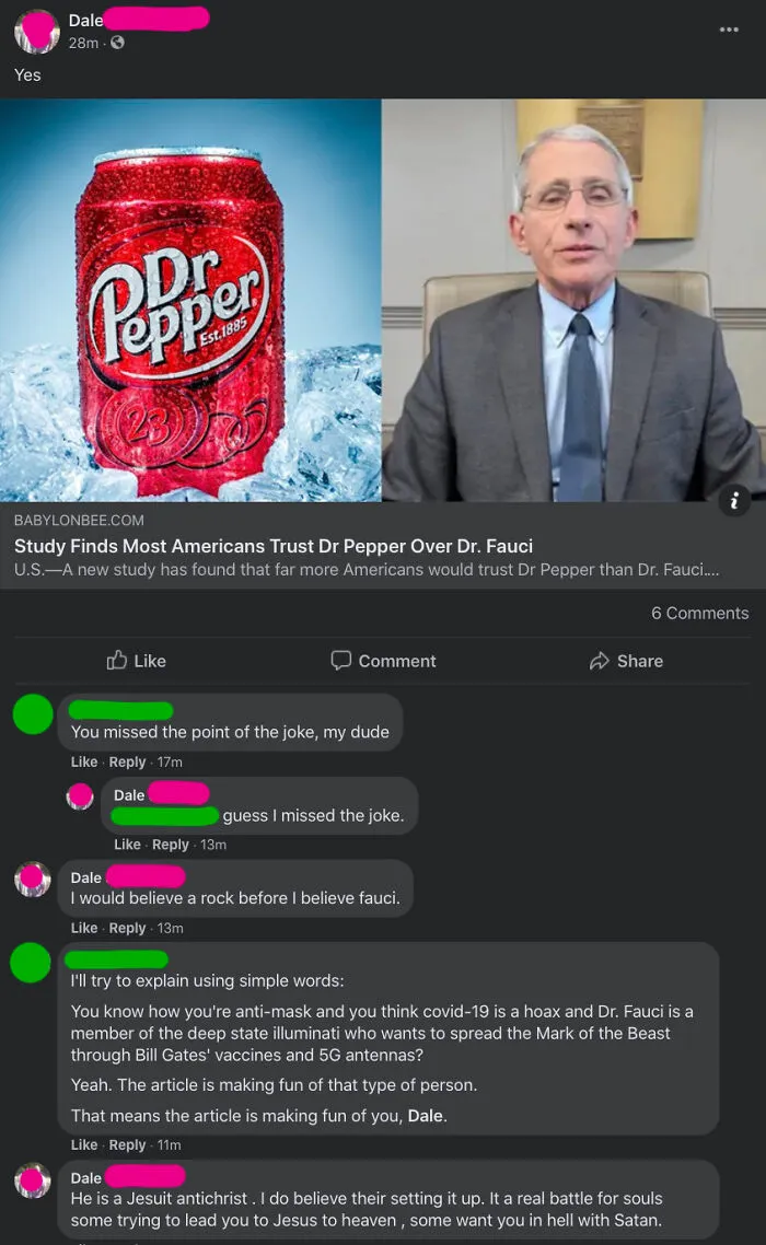 The Article Is Making Fun Of You, Dale