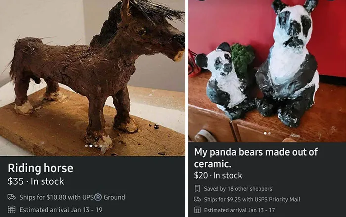 Una mujer hace estas atrocidades y las vende. Los osos panda parecen haber visto cosas terribles, terribles