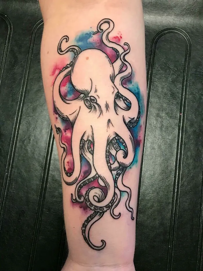 Watercolor Octopus By Stephanie Johnson At The Original Golden Spike Tattoo In Ogden, UT