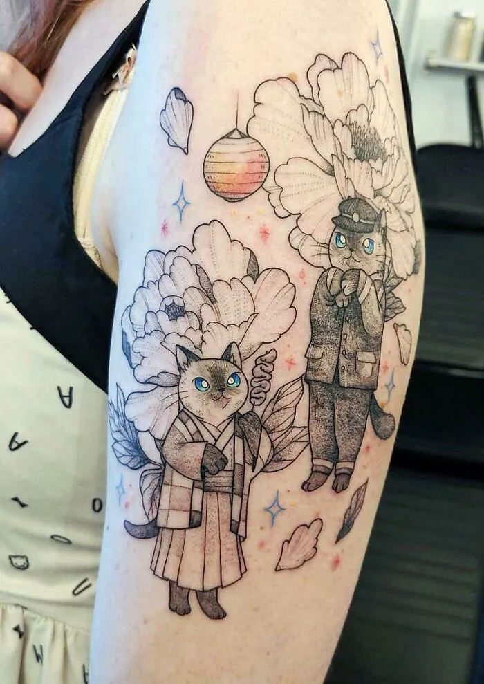 My First Tattoo, Featuring My Two Cats
