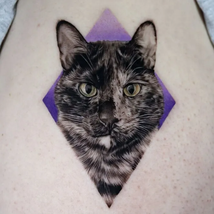 My Cat, Meonji. It's My First Tattoo Ever And Took 11 Hours