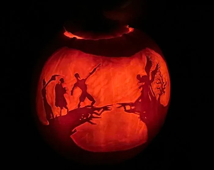 La calabaza de Halloween de mi novia este año
