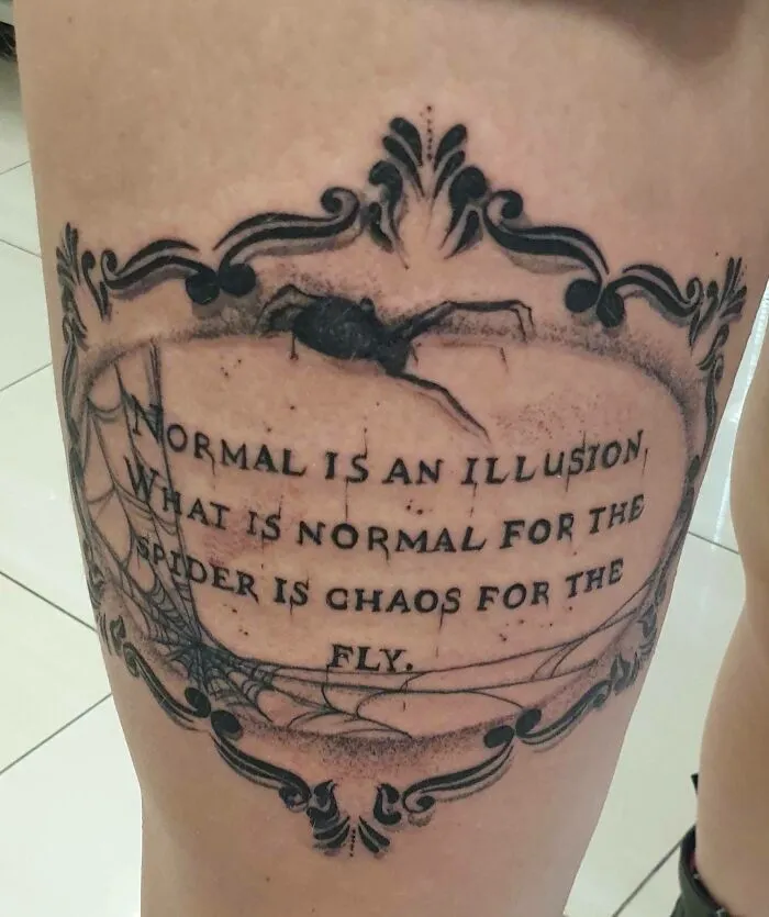 Morticia Addam's Quote, Done By Jozefina Azis At Rock 'N' Roll Tattoo & Piercing In Gdańsk, Poland