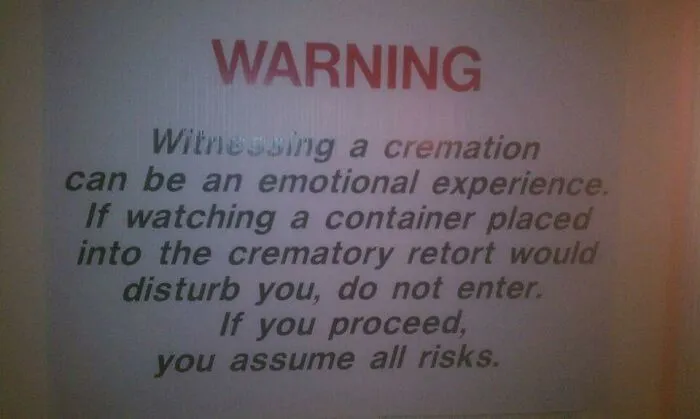Crematorium Sign