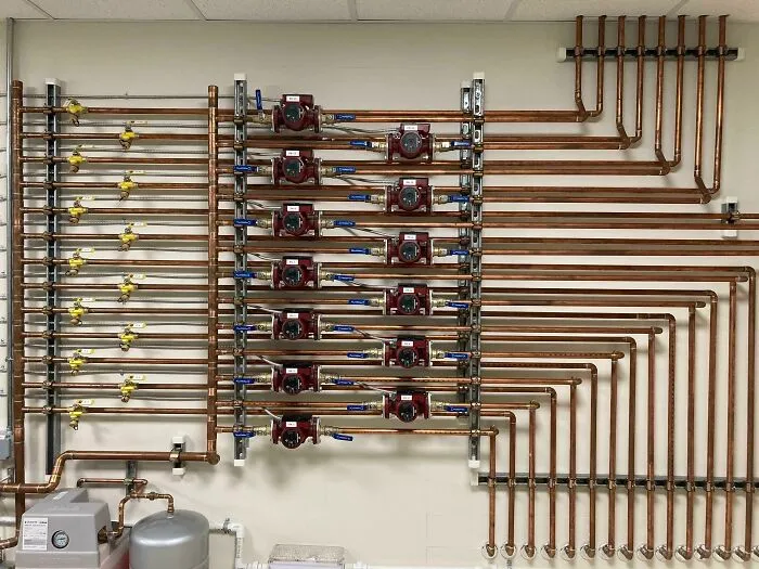 Hats Off To This Plumbing Superstar! Radiant Floor Recirc With Tekmar Controls