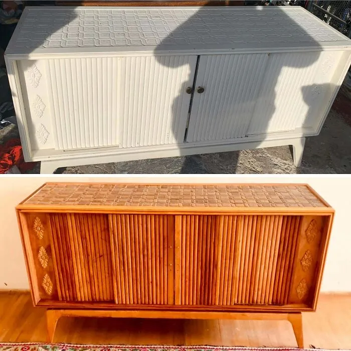 Una cómoda vintage a la cual le saqué la pintura blanca hace un tiempo