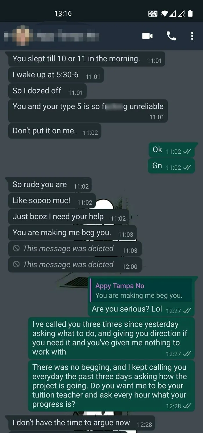 My 30 Y/O Sister Getting Mad That I Haven't Done Her Whole University Project When She Asked For Help