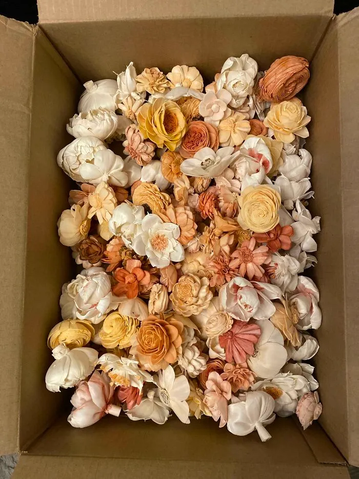 ¡¡Lo hice!! Mi caja de 250 flores Sola teñidas y pintadas a mano