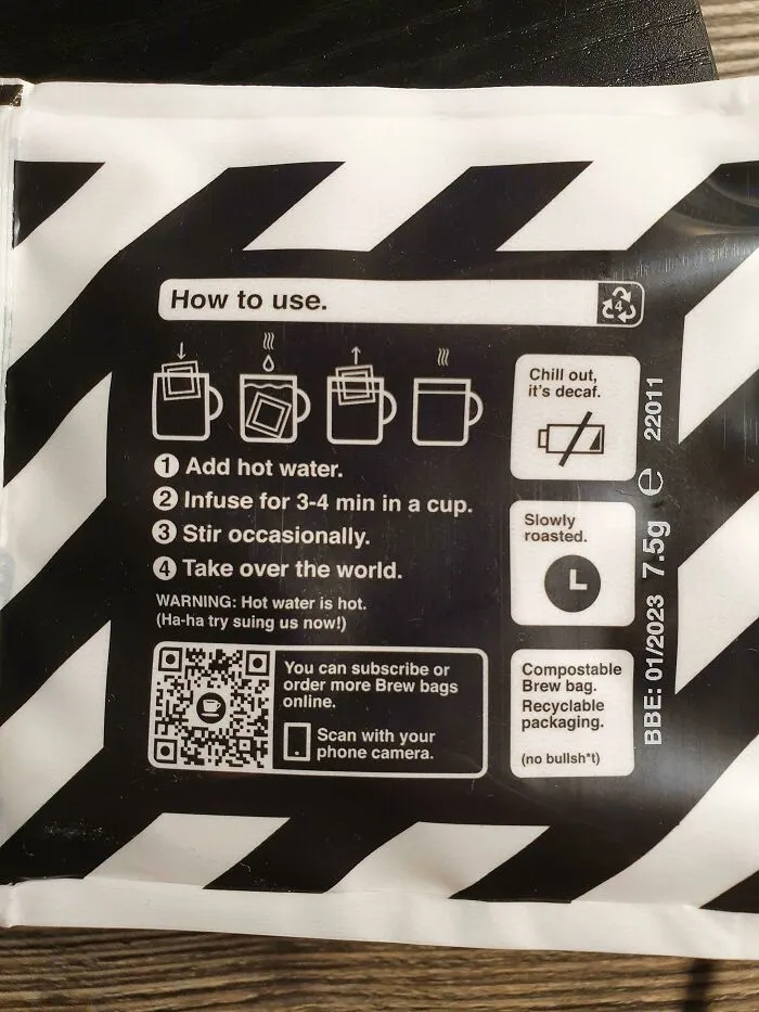 Tea Bag Warning