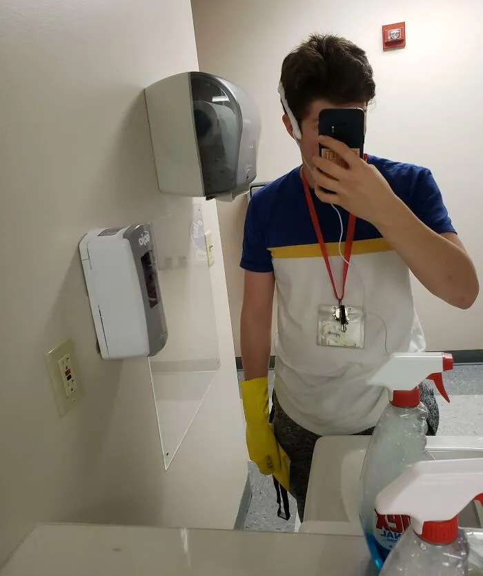 I Keep Forgetting This Soap Dispenser Is Motion Activated So Every Time I Go And Pick Up Trash, I Risk Getting Soap On My Head. Today Was The Day