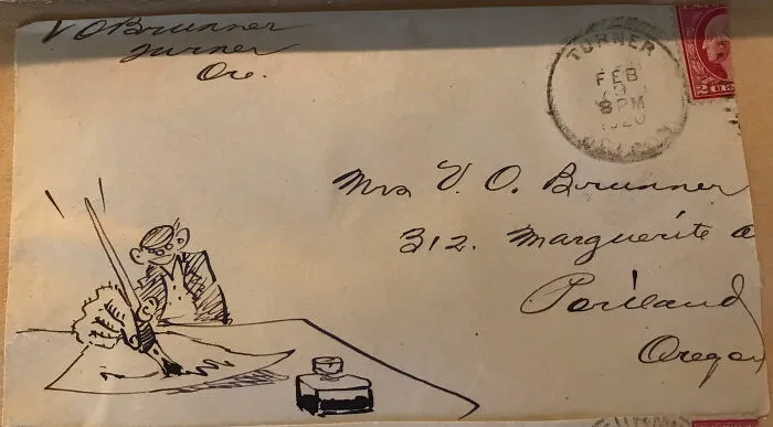 [9 de febrero de 1920] Mi abuelo quería ser dibujante de caricaturas. En cambio, trabajó para el ferrocarril, enviando a casa muchas cartas