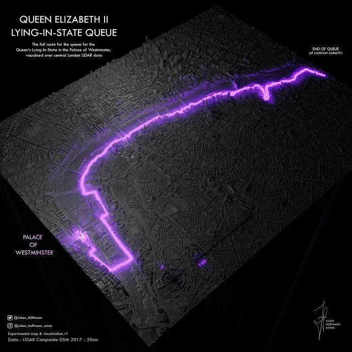Queue For Queen Elizabeth II - Visualisation