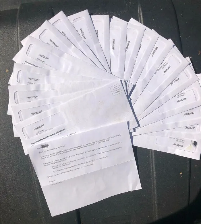 I Got 19 Letters From Verizon Thanking Me For Enrolling In Paperless Billing