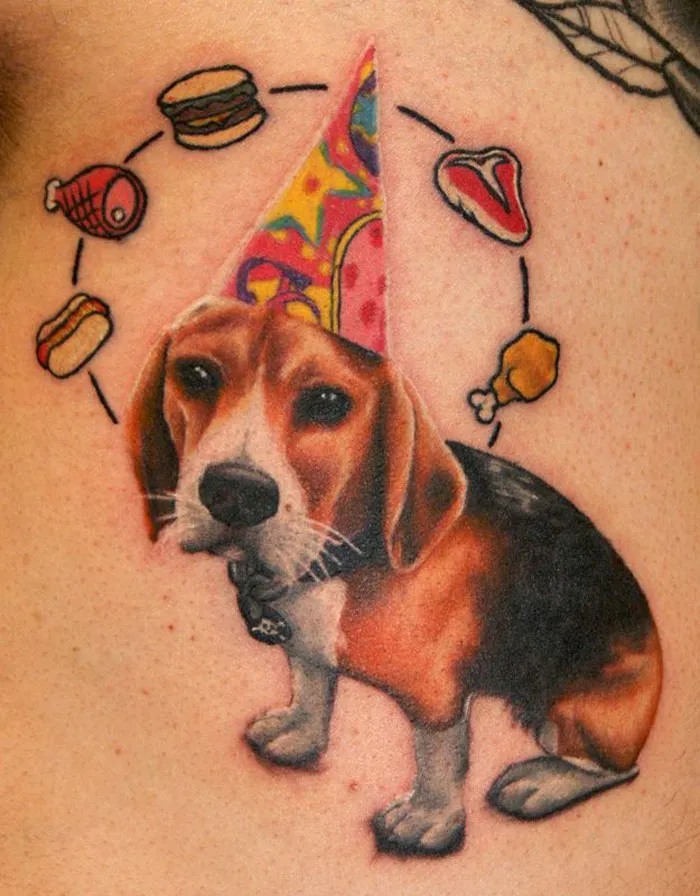 Cooper The Beagle With Her Favorite Foods