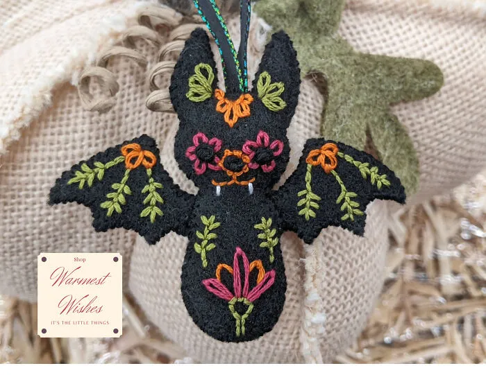 Happy Bat For Halloween, Made From Felt  Etsy: Shopwarmestwishes