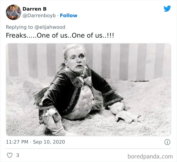 Black and white film still of a creepy character crawling on the ground, a single shot haunting horror film fans forever.