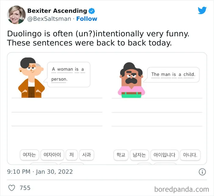"Linguistic Gold Provided By Duolingo": 40 Of The Funniest And Most Unexpected Prompts Found On The App