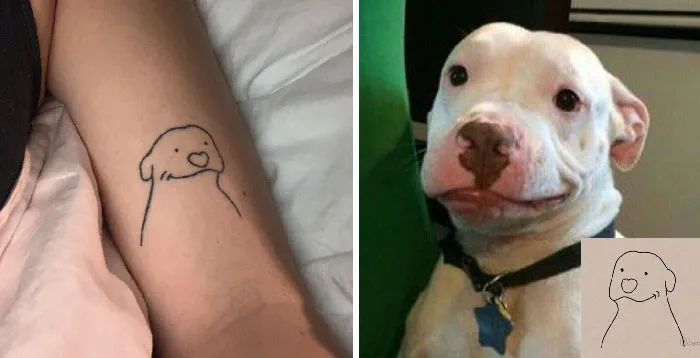 I Drew This Dog Last Year, A Follower Tattooed It, I Can't Explain How Much Love That This Drawing Received