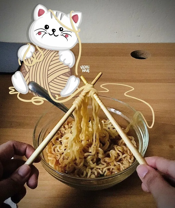 This Artist Drew These 39 Illustrations And They Interact With Everyday Objects (New Pics)