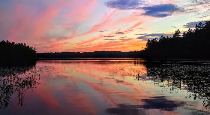 Fishing In Nh At Sunset
